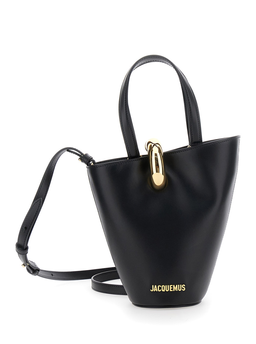 Jacquemus Le Petit Bamboula Ring-top Bucket Bag In Black