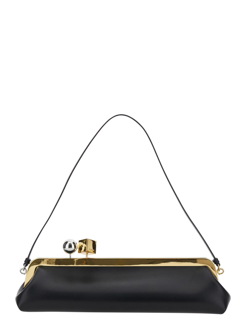 Jacquemus Rectangular Silhouette Clutch Bag With Top Handle In Black