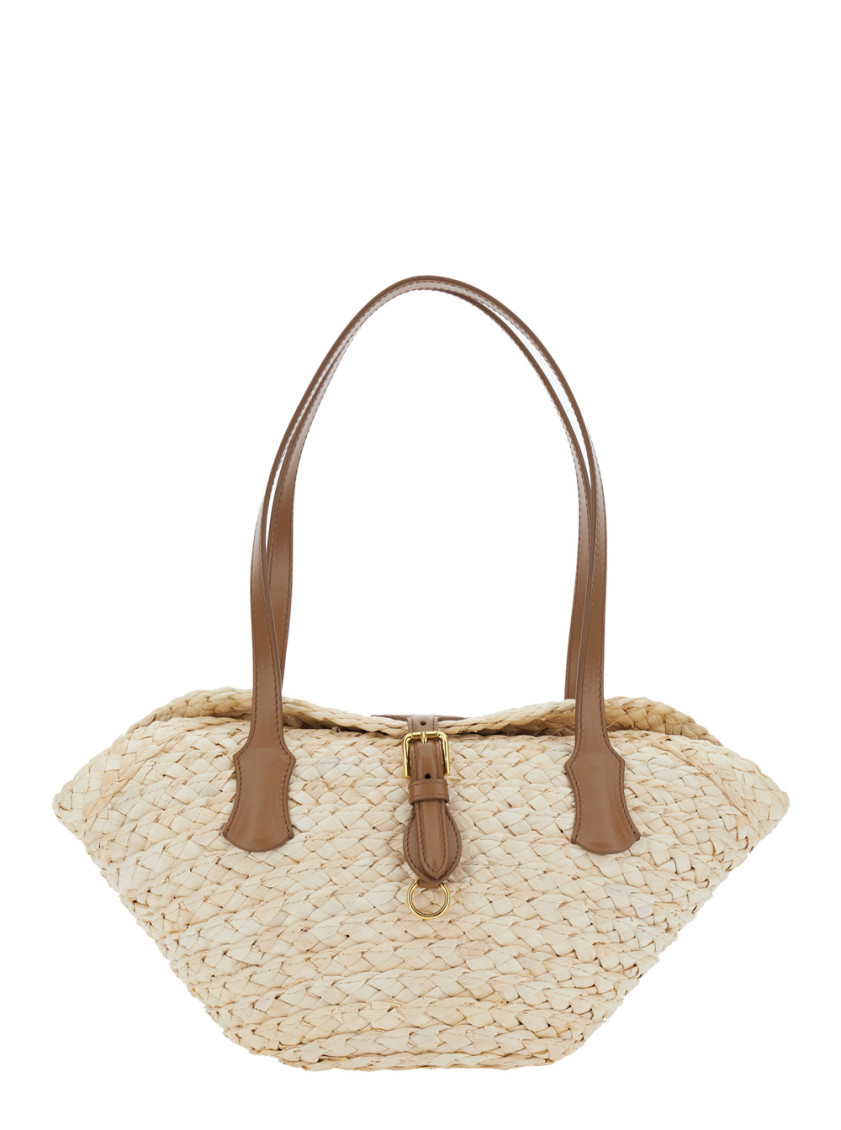 Dolce & Gabbana Capri Straw Bag Shoulder Bags Beige In Neutral