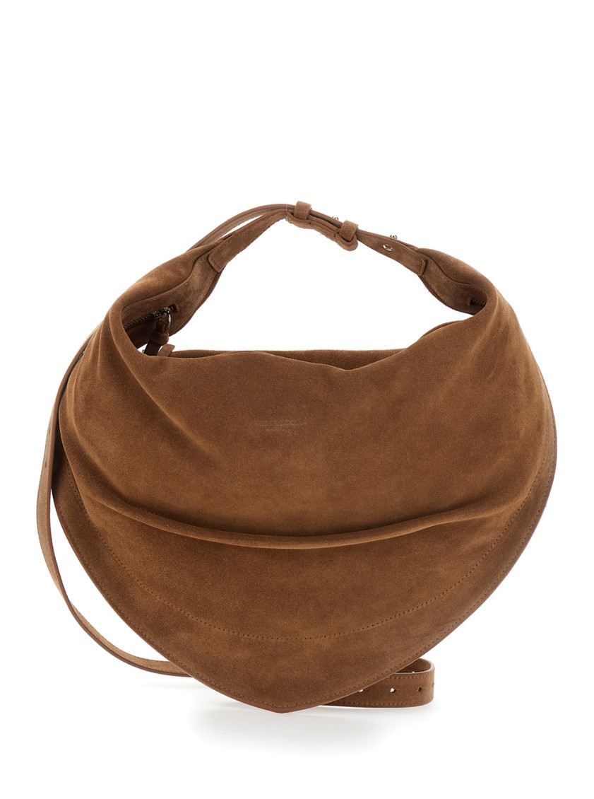 Federico Cina Beige Tortellino Draped Shoulder Bag In Brown