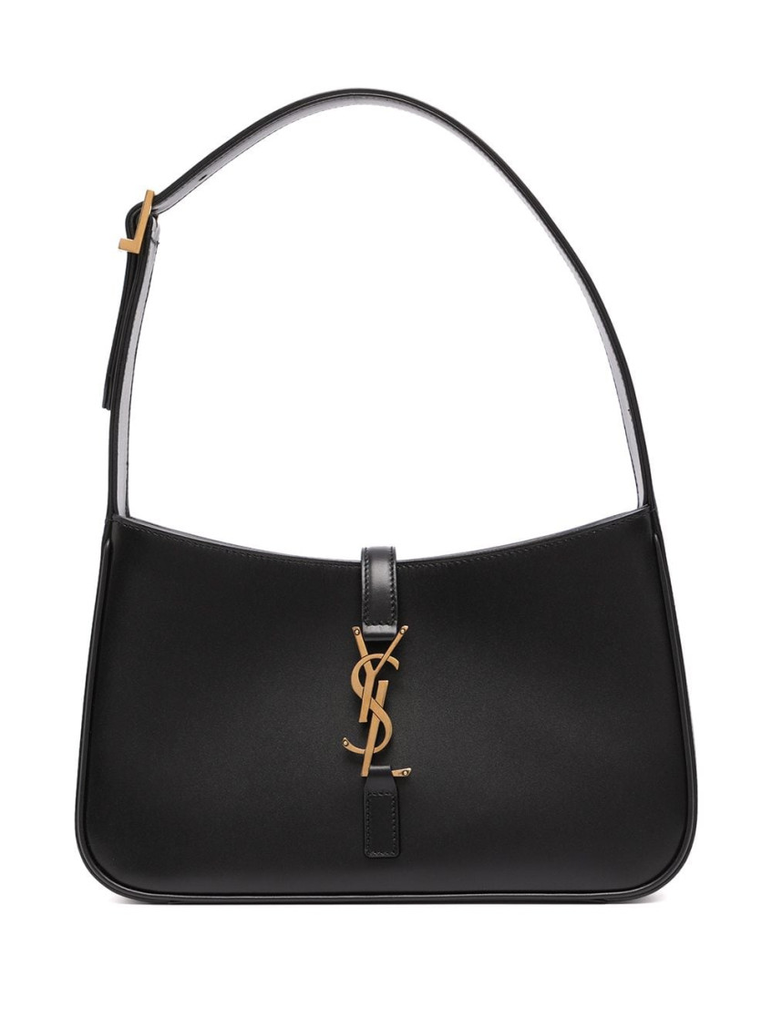 Saint Laurent Black Le 5 7 Leather Shoulder Bag In Black