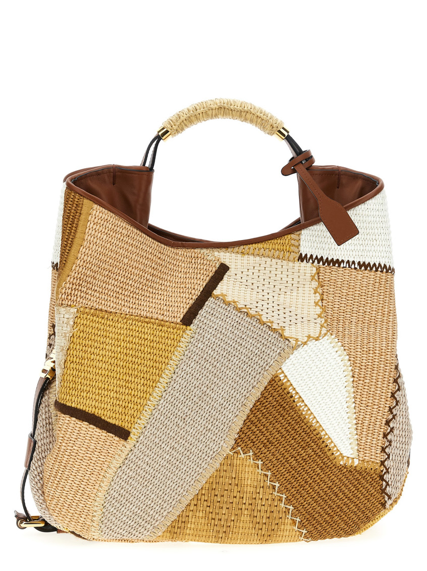 Moschino Handle Me Interwovened Top Handle Bag In Multicolor