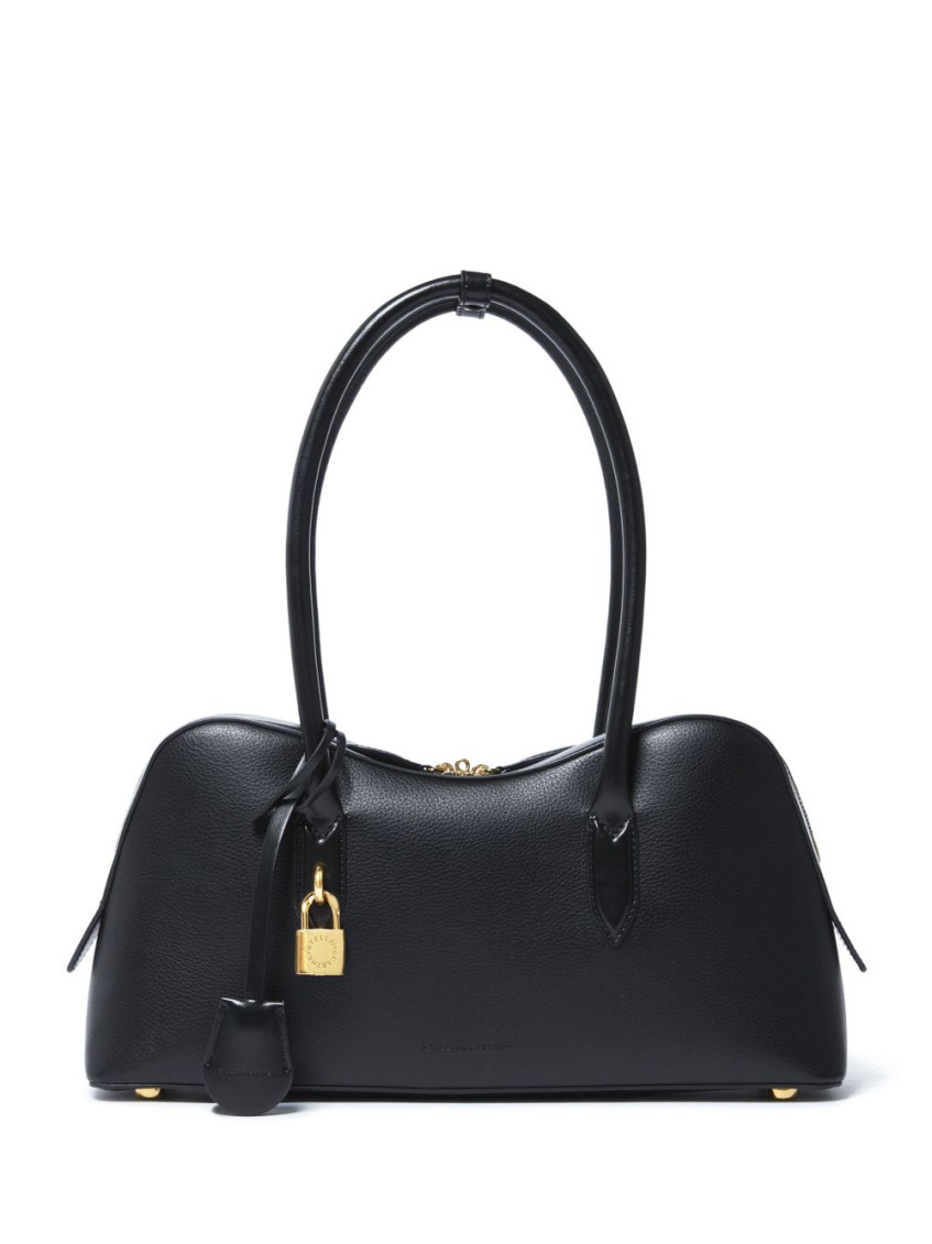 Stella Mccartney Structured Shape Shoulder Bag With Gold-tone Hardware In Black