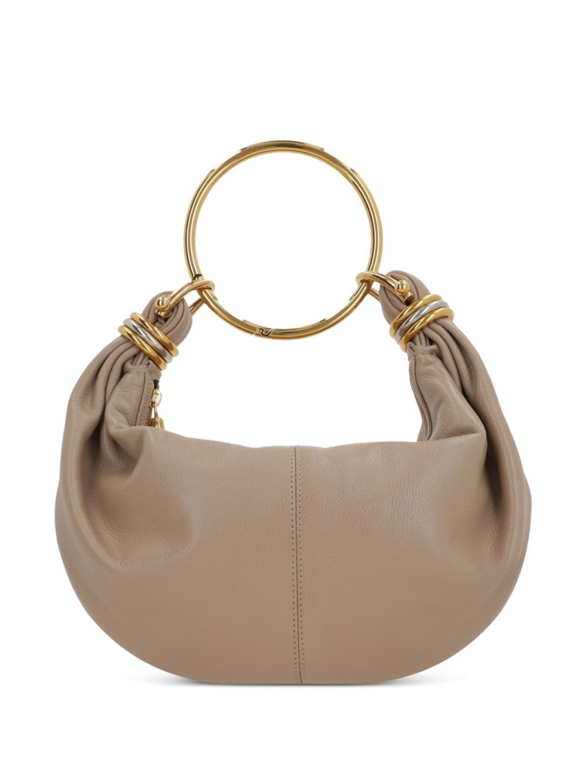 Chloé Women Small Bracelet Hobo Bag In Grained Leather In Brown