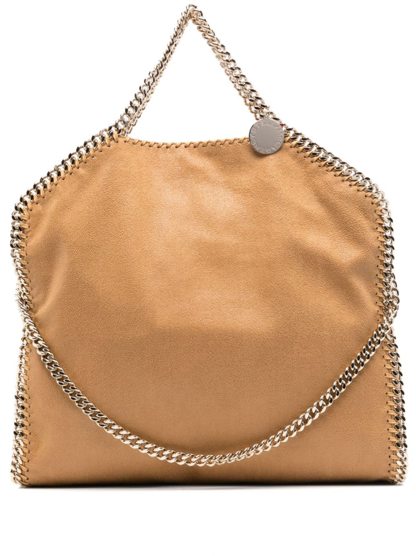 Stella Mccartney Light Brown Falabella Foldover Tote Bag In Light Brown