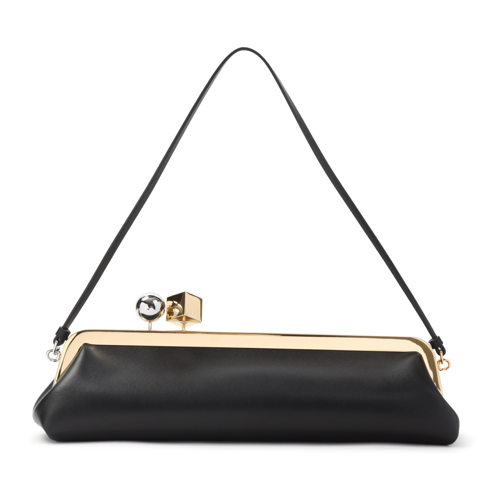 Jacquemus Rectangular Silhouette Clutch Bag With Top Handle In Black