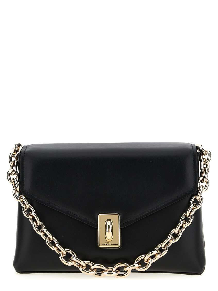 Shop Furla Black Meridiana Shoulder Bag