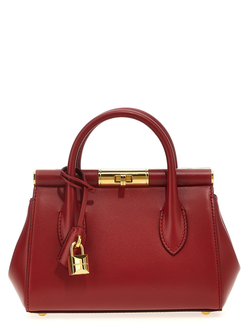 Dolce & Gabbana Mini Marlene Day Palmellato Leather Bag In Red