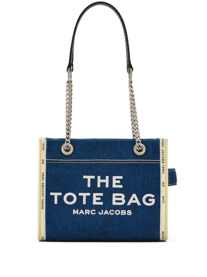 Marc Jacobs Blue The Denim Chain Small Shoulder Bag In Blue
