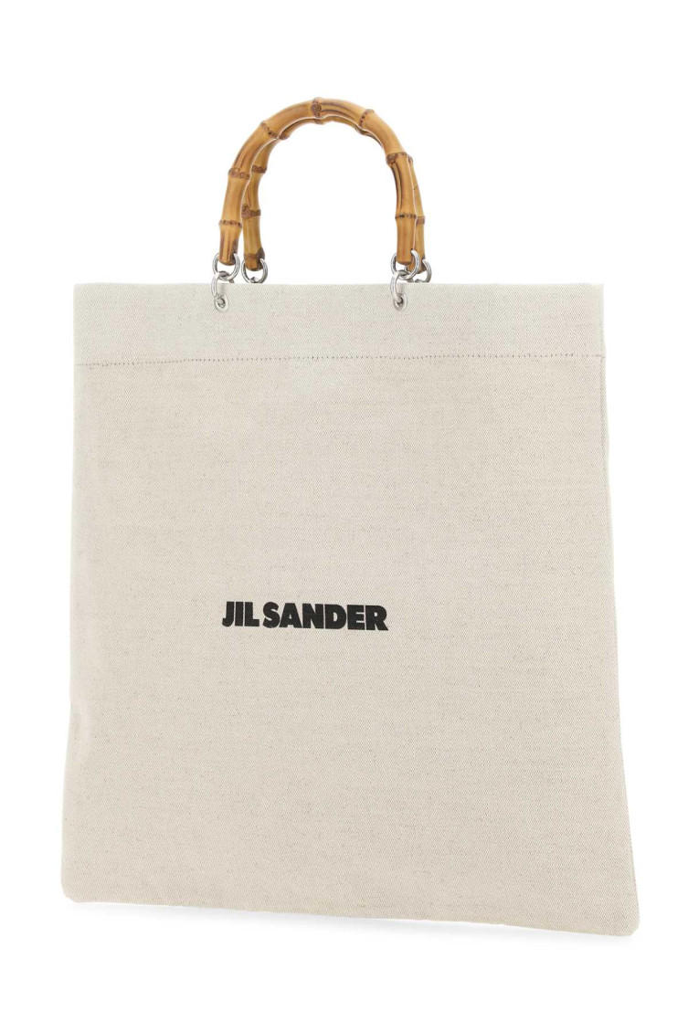 【送料&関税込】Jil Sander White Tote Bag With Bamboo Handle Jil Sander White Tote Bag With Bamboo Handles In Leather