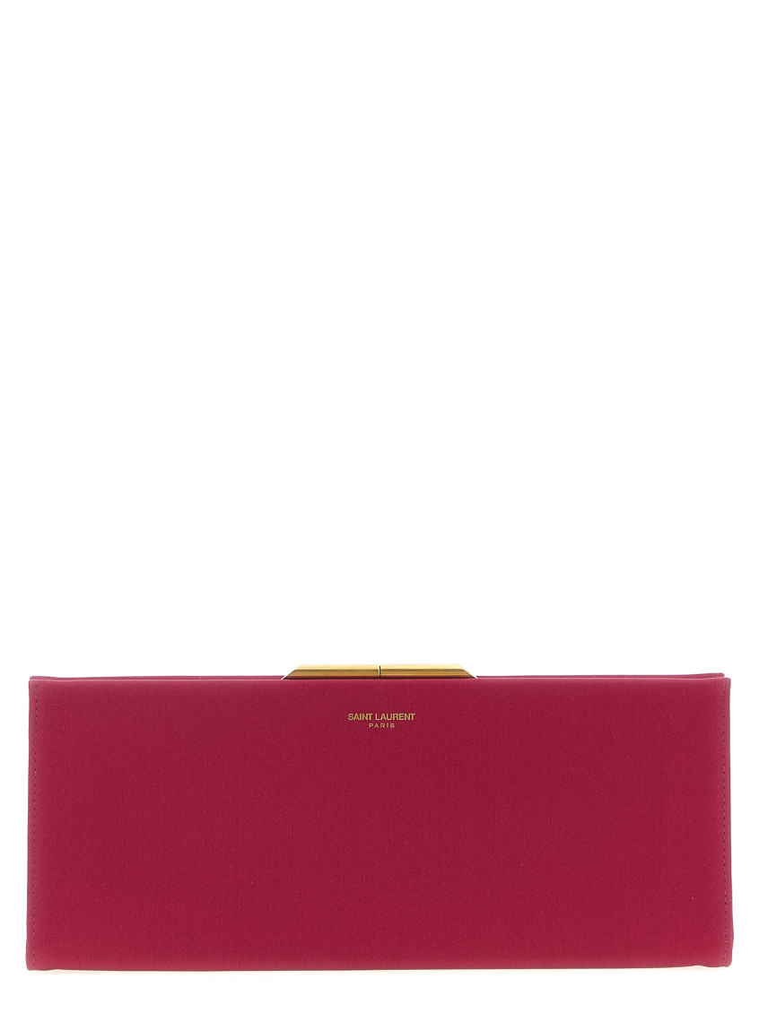 Saint Laurent Fuchsia Midnight Piccola Clutch In Burgundy