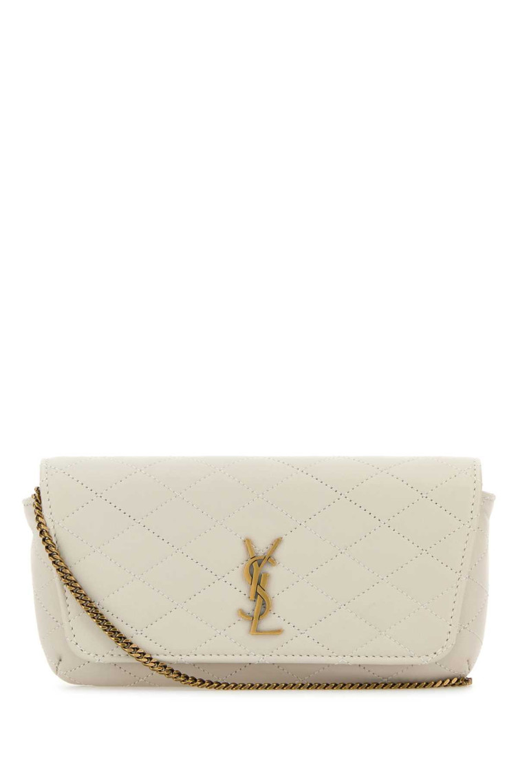 Saint Laurent Ivory Leather Gaby Crossbody Bag In White