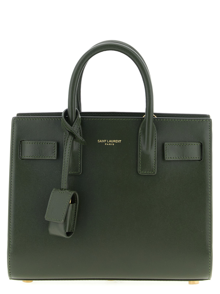 Saint Laurent Olive Wood Nano Sac De Jour Handbag In Green