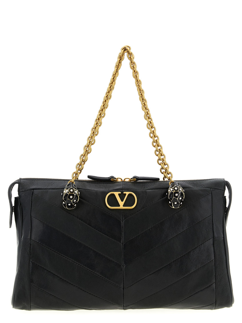 Valentino Garavani Black Panthea Shoulder Bag