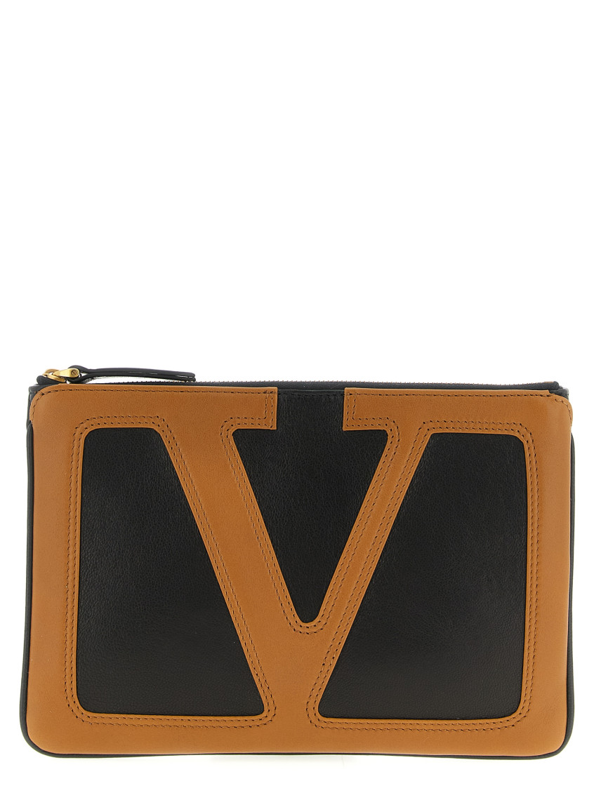 Valentino Brown Viva Superstar Clutch In Brown