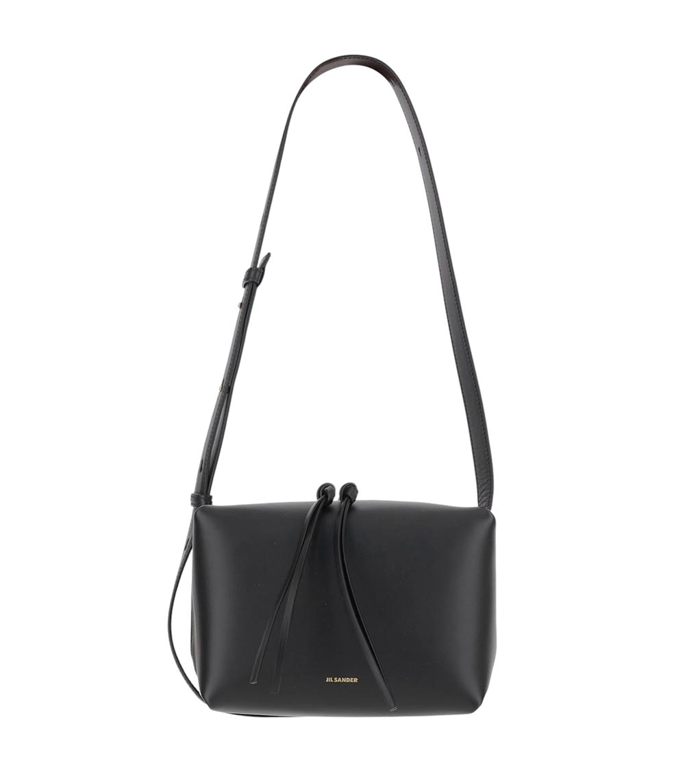 Jil Sander Black Logo Crossbody Bag In Black