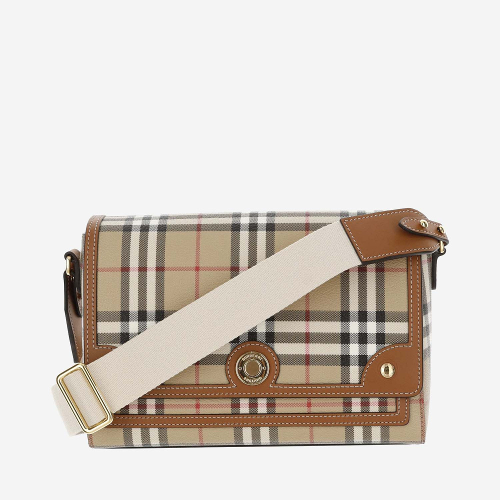 Burberry Shoulder Bag With Check Pattern In Beige