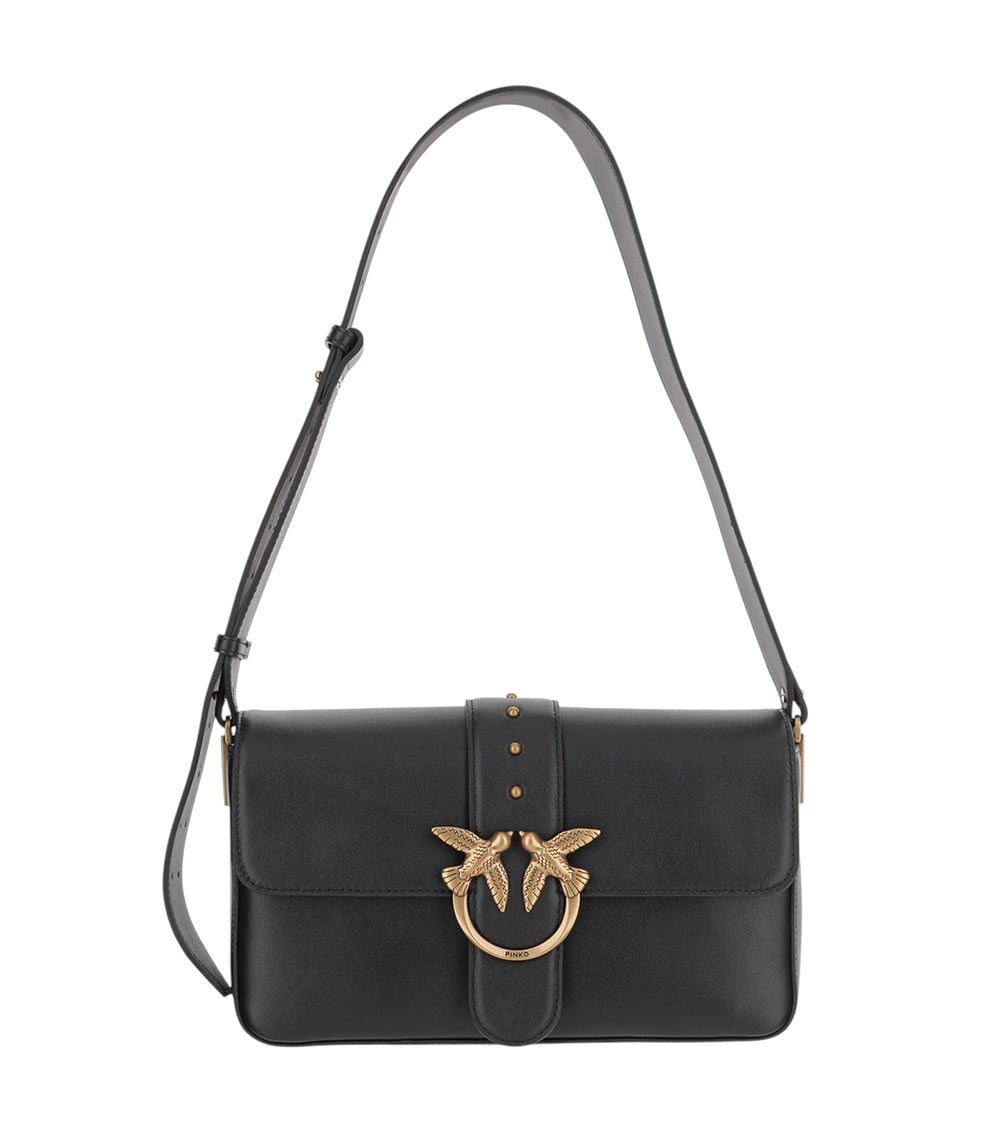 Pinko Black Love One Shoulder Bag In Black