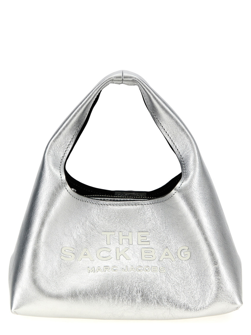 Marc Jacobs Silver The Mini Metallic Sack Bag In Silver