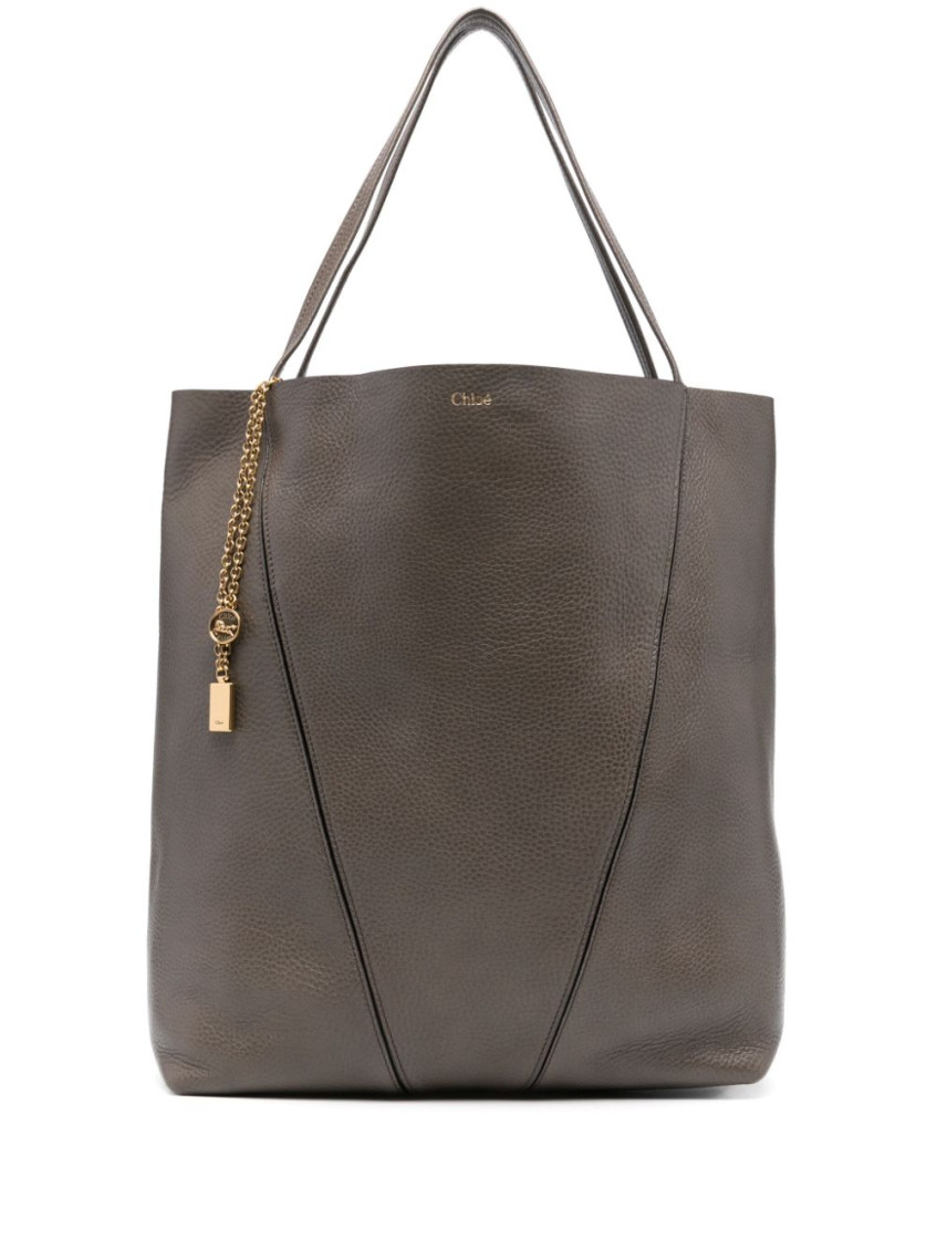 Chloé Grey Spin Large Tote Bag In Grey