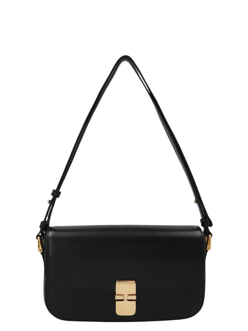 Shop Apc Black Grace Baguette Shoulder Bag