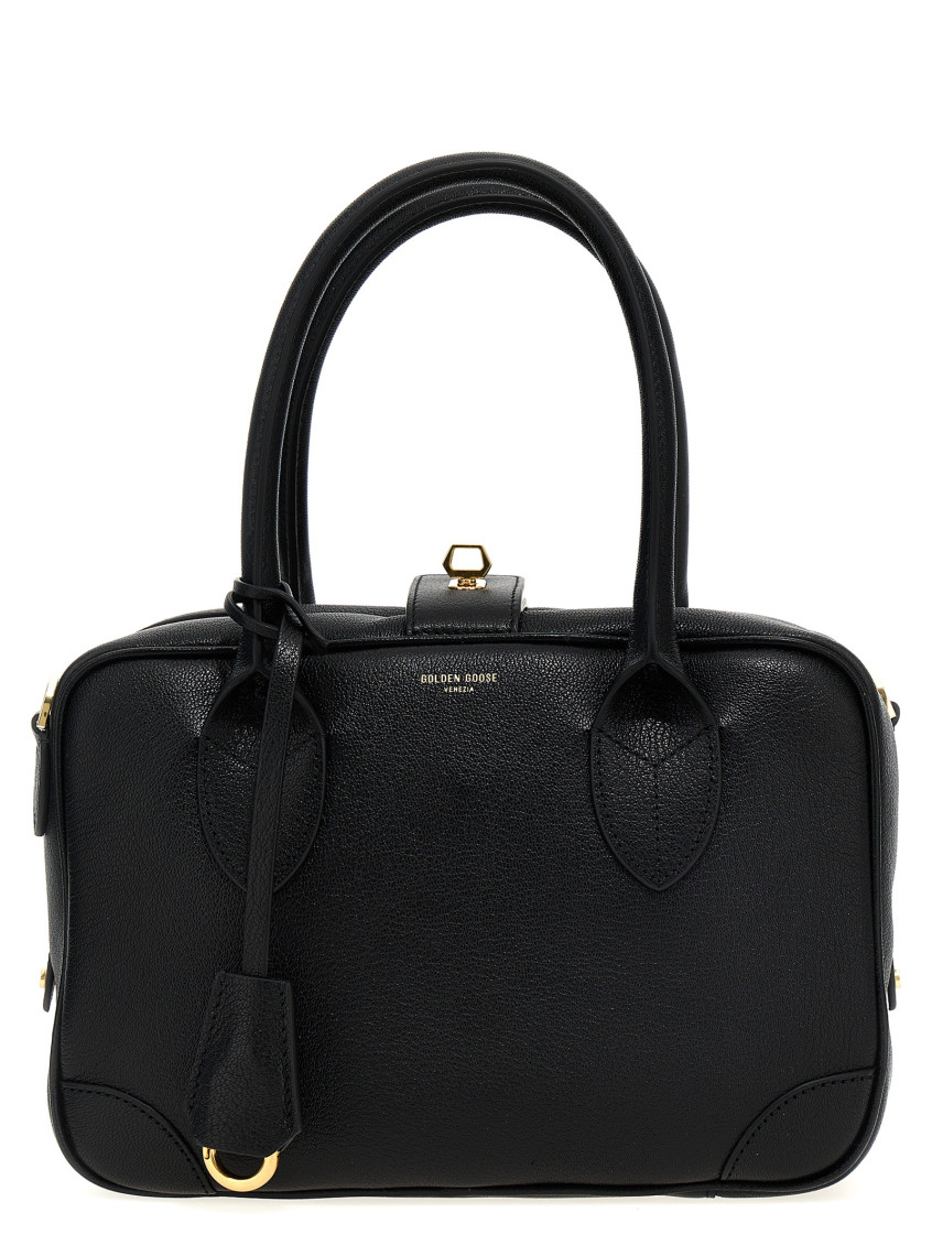 Golden Goose Deluxe Brand Logo Printed Zipped Tote Bag In Black