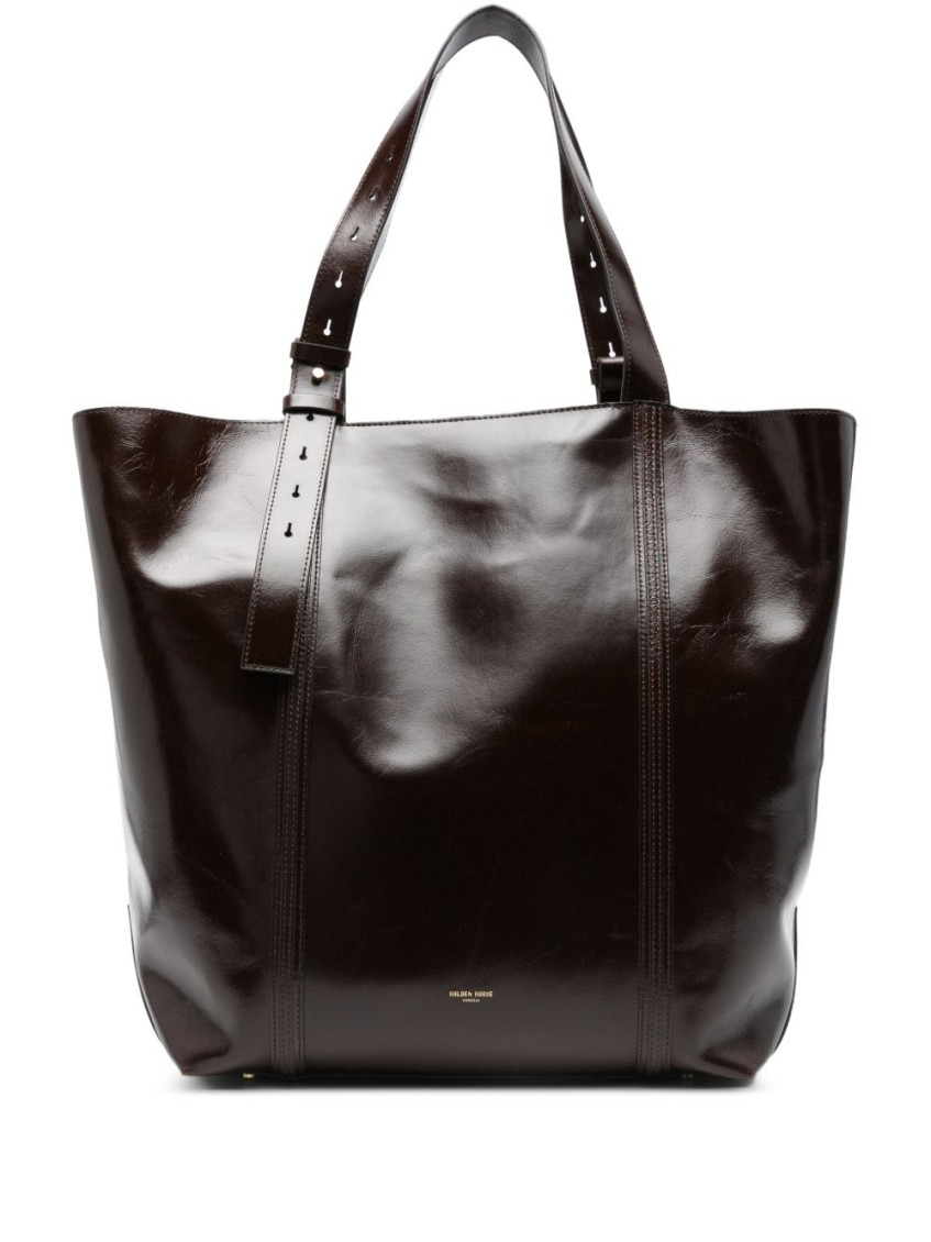 Golden Goose Leather Tote Bag Adjustable Strap In Brown