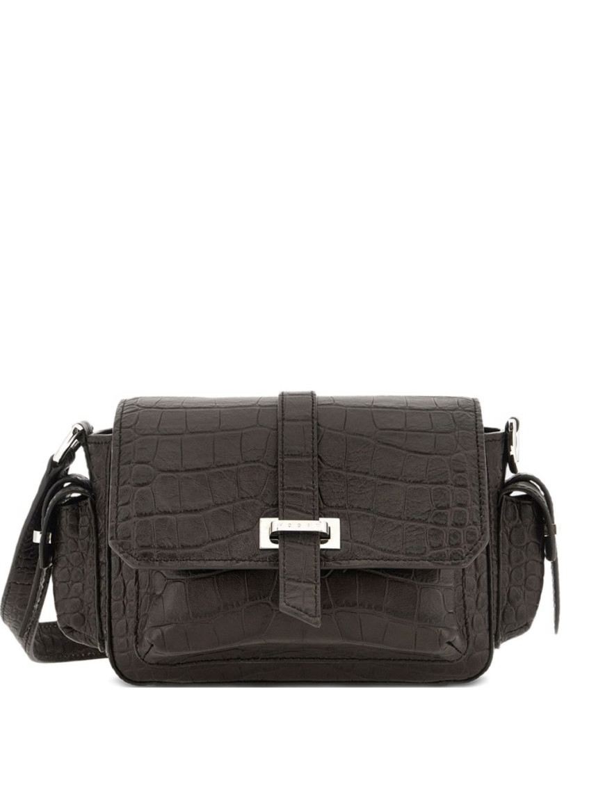 Hogan Brown Leather Shoulder Bag In Brown