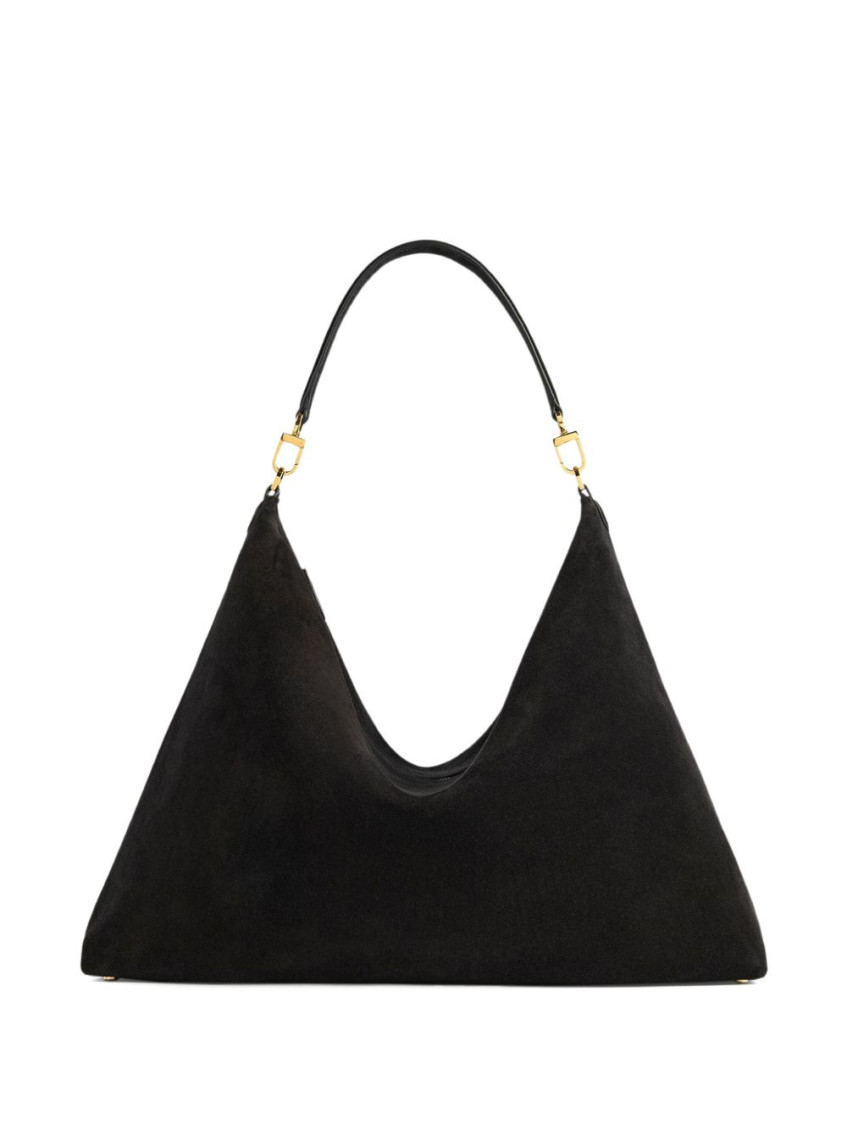 Totême Black Suede Shoulder Bag In Black