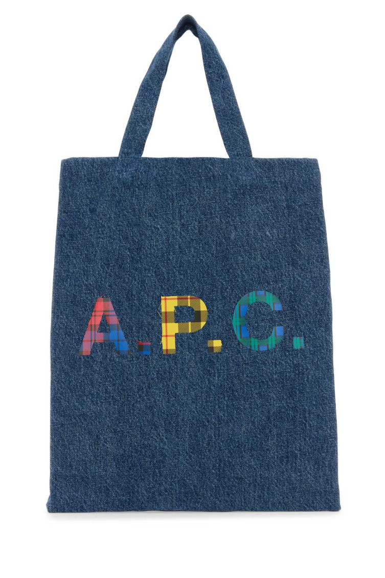 Apc Logo-print Denim Tote Bag In Denim