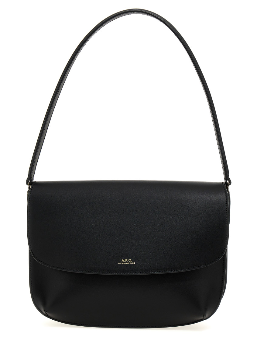 Apc Sarah Logo-embossed Leather Shoulder Bag In Black