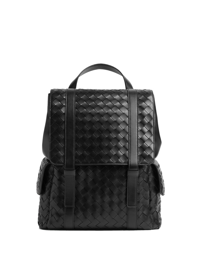 Bottega Veneta Back To School Intrecciato Leather Backpack In Black