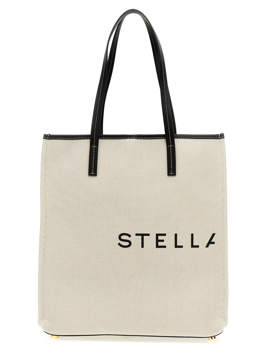 Stella Mccartney Off White Smc Canvas Large Tote Bag In Off White