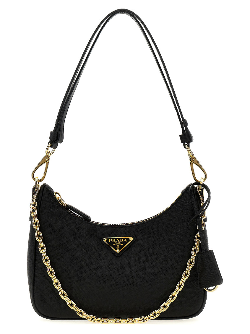 Prada Black  Re-edition Mini Handbag In Black