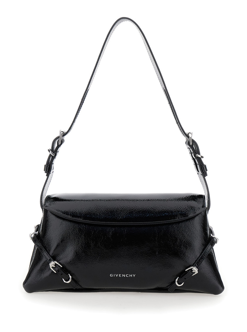 Givenchy Small Voyou Patent Leather Shoulder Bag In Black