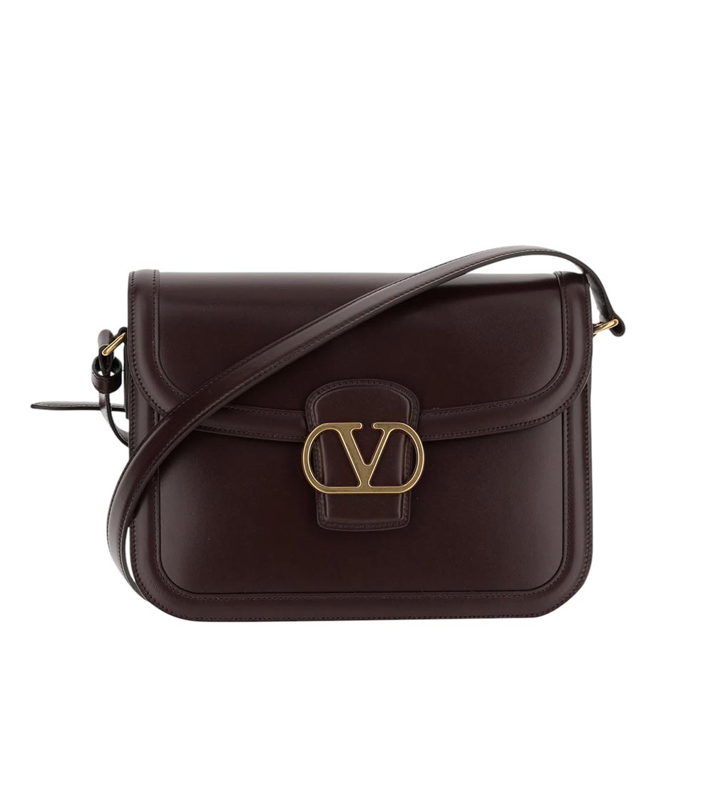 Valentino 9 To 5 Flap Leather Saddle Shoulder Bag