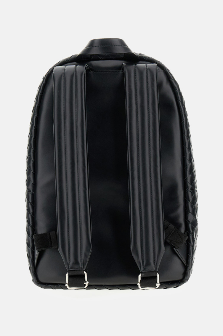 Bottega Veneta Black Intrecciato Backpack for Men Online USA at