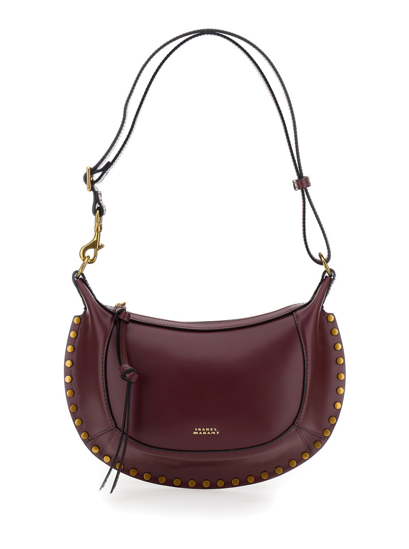 Isabel Marant Maroon Oskan Moon Shoulder Bag In Burgundy