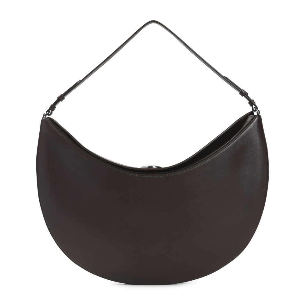 Jacquemus Midnight Brown Leather Le Calisso Rond Handbag In Brown