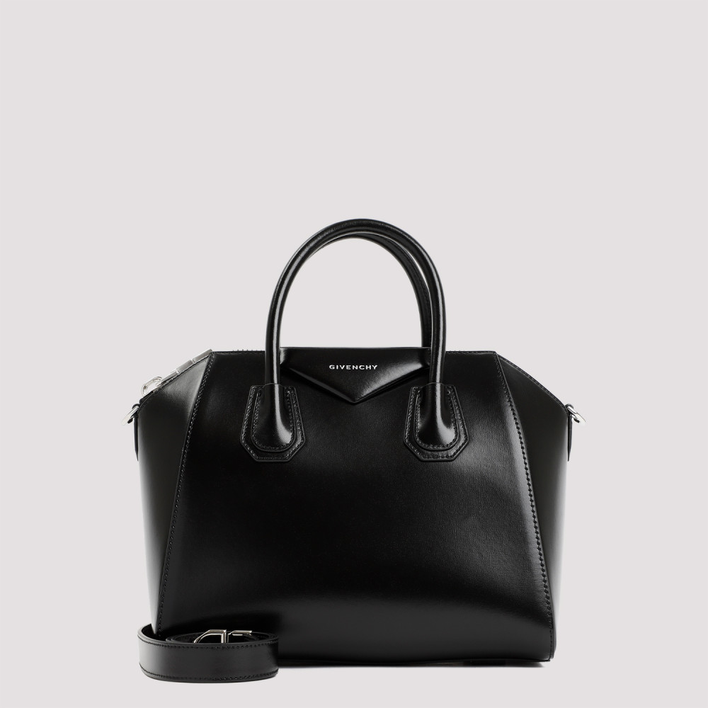 Shop Givenchy Black Leather Antigona Small Bag Handbag