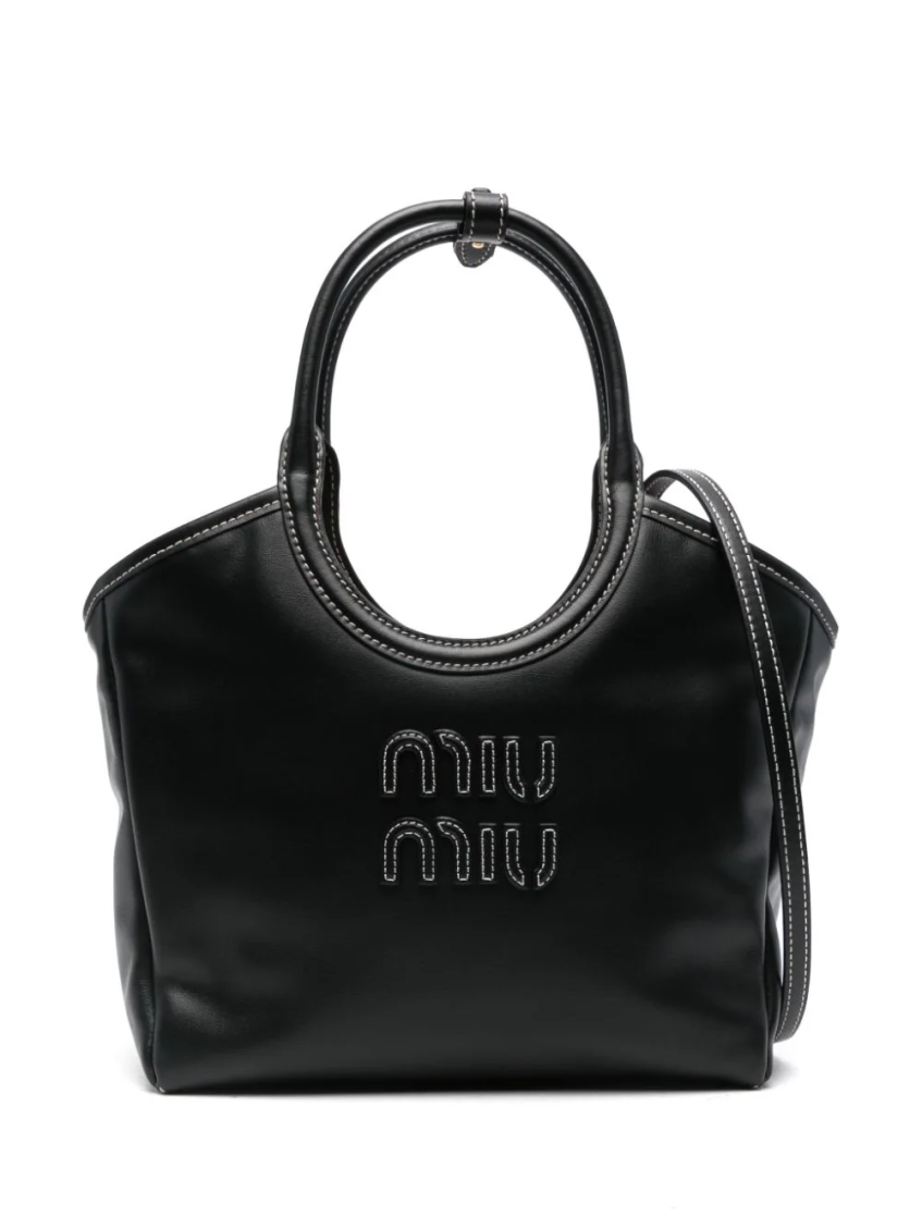 Miu Miu Black Ivy Tote Bag In Black