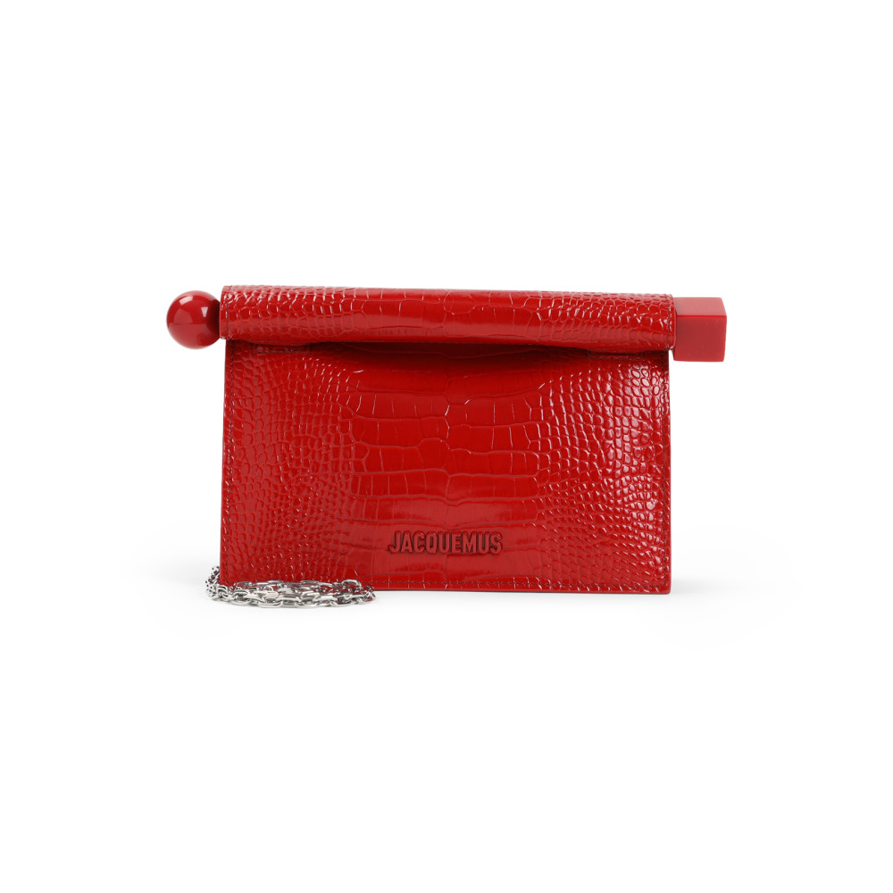 Jacquemus Red The Small Rond Carr Clutch In Red