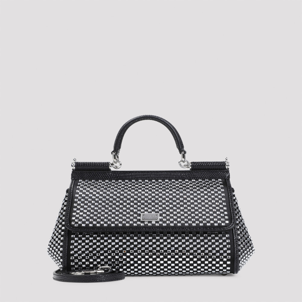 Dolce & Gabbana Black Sicily Medium Satchel In Black