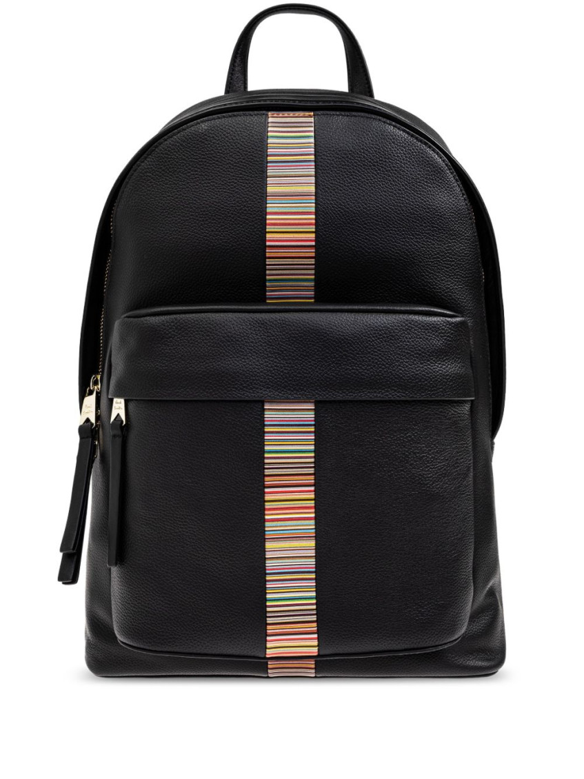 Shop Paul Smith Black Signature Stripe Backpack