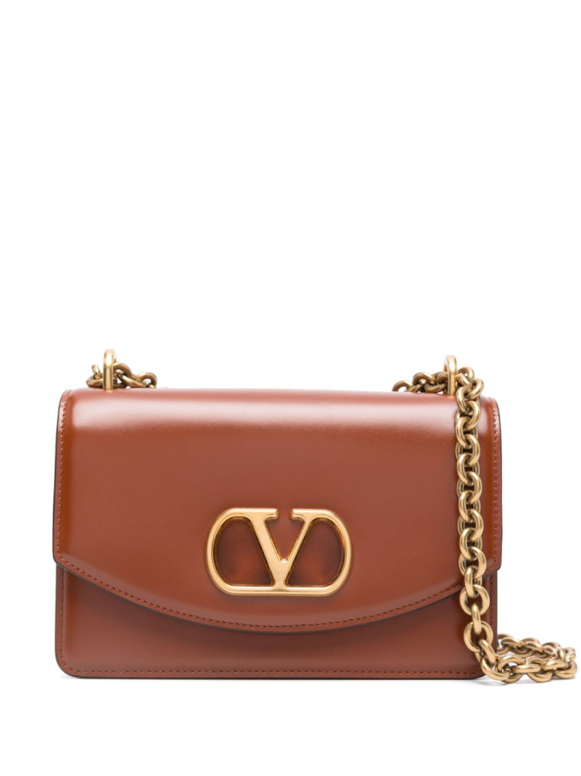 Valentino Cognac Leather Shoulder Bag