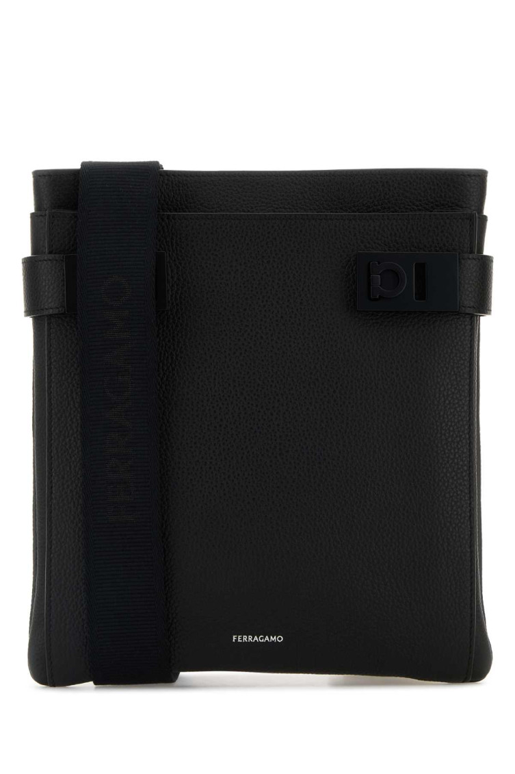 Ferragamo Structured Rectangular Shoulder Bag With Nylon Straps