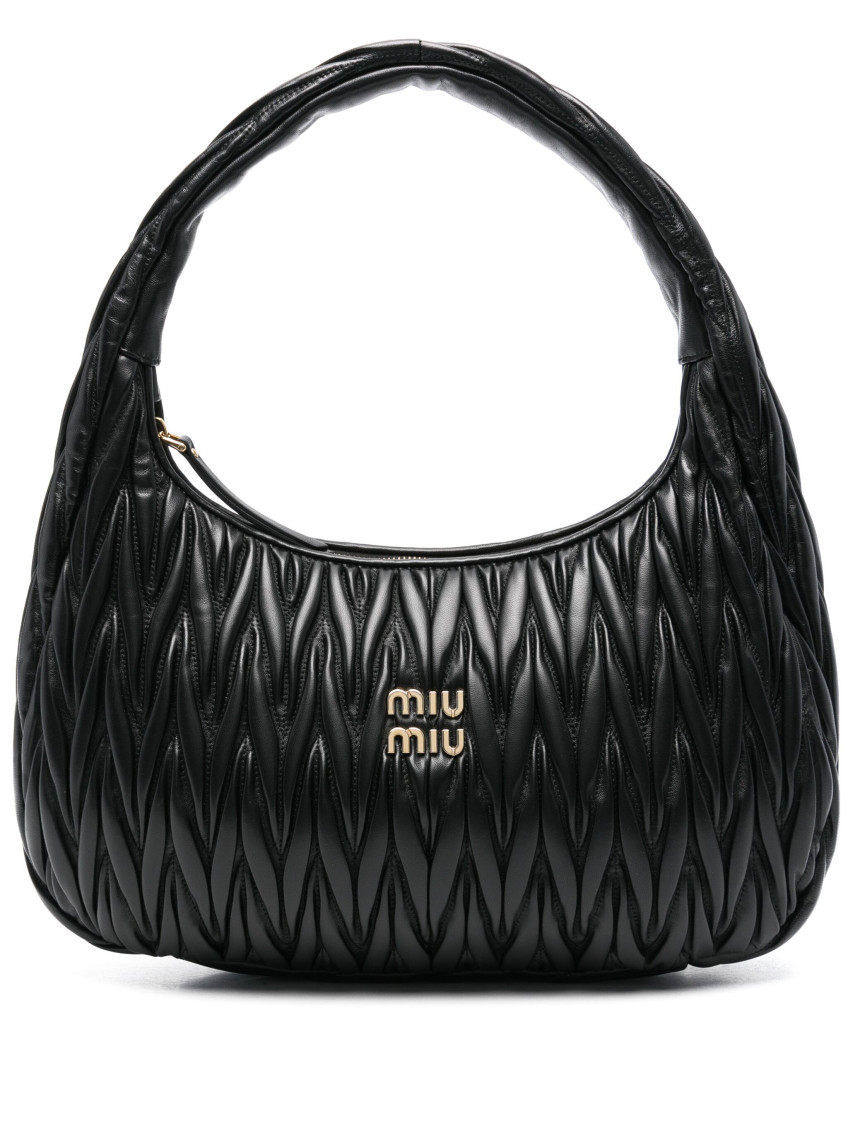 Miu Miu Black Wander Shoulder Bag In Black