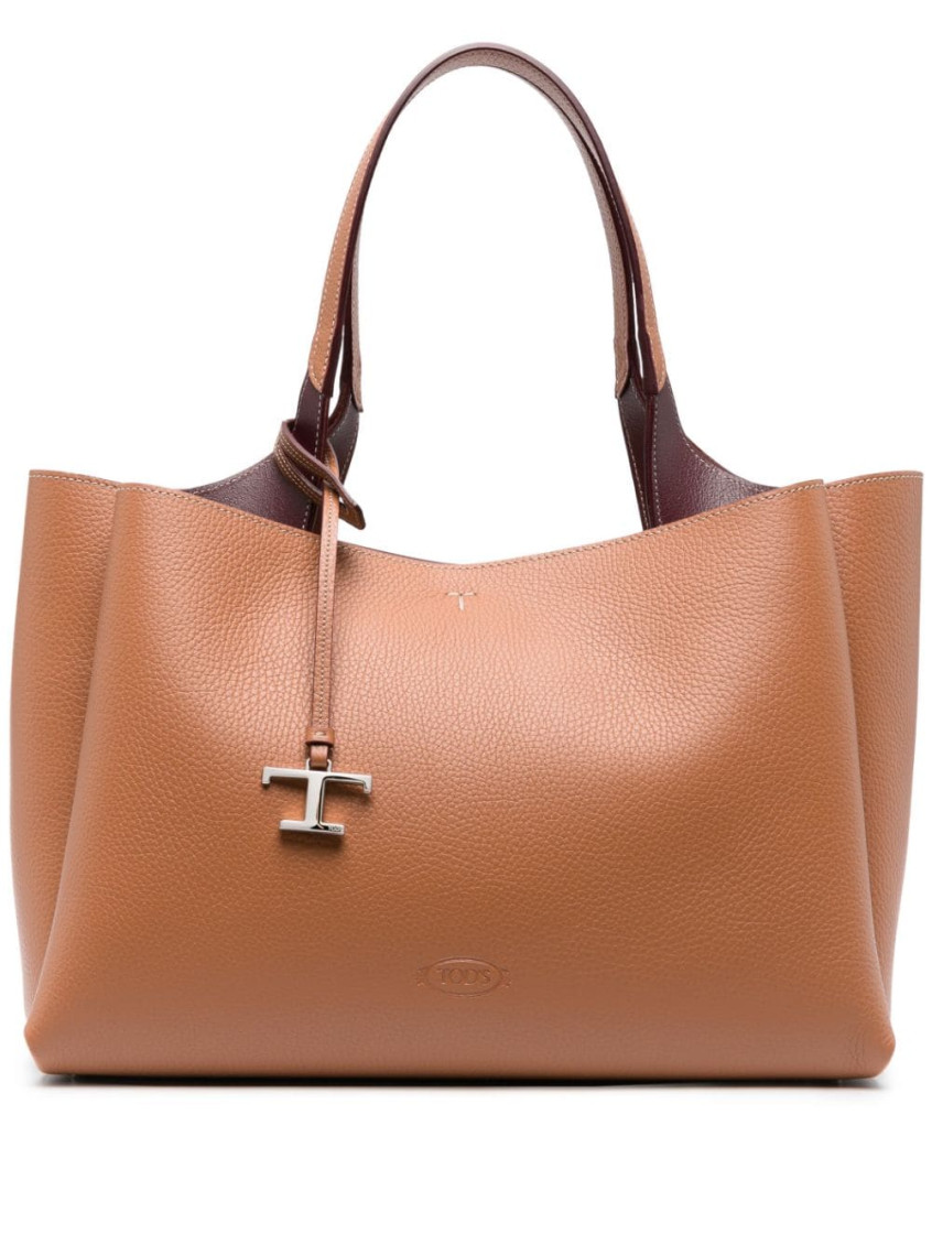 Tod's Brown T Timeless Medium Tote Bag In Brown