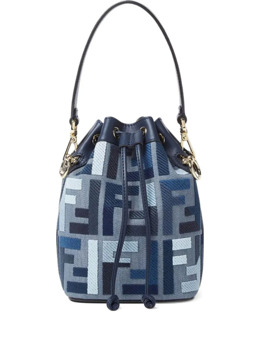Fendi Borsa A Secchiello Mon Tresor In Tela Ricamata Donna