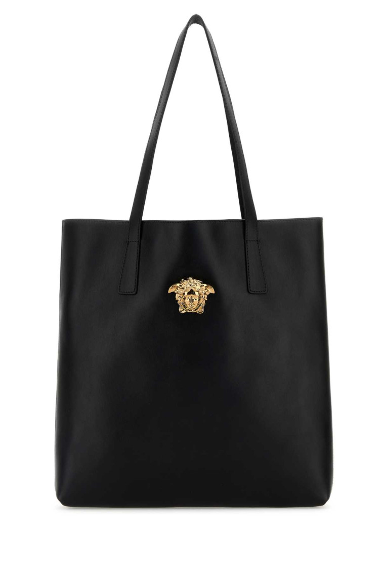Versace Men Black Leather Shopping Bag